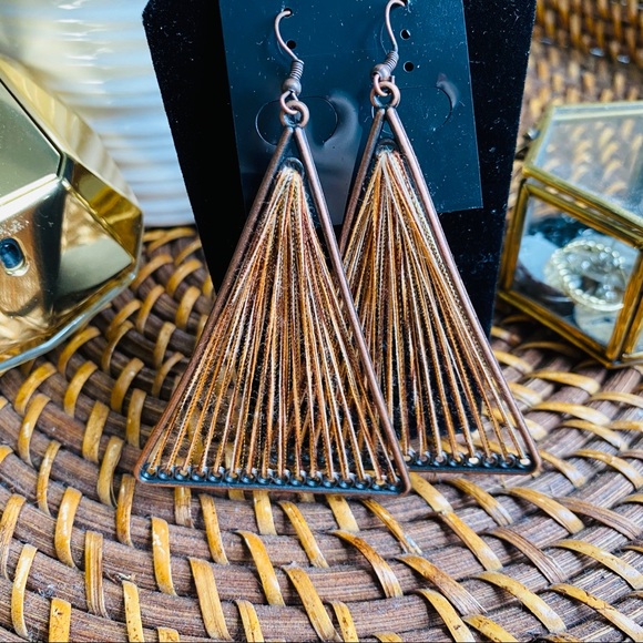 Golden Torch -Candy Triangle Boho Earrings - Picture 5 of 6